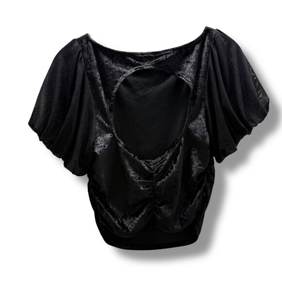 Free People Intimately Midnight Mood Velvet Crop Top Size Medium - Picture 4 of 7